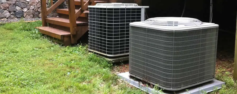 Heat pump installation and service units outside a home in Tacoma, WA